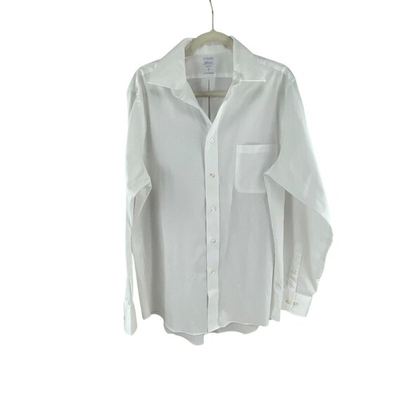 Chaps Men's White Coolmax Regular Fit Dress Shirt Size L Cotton Blend Classic - Picture 6 of 7